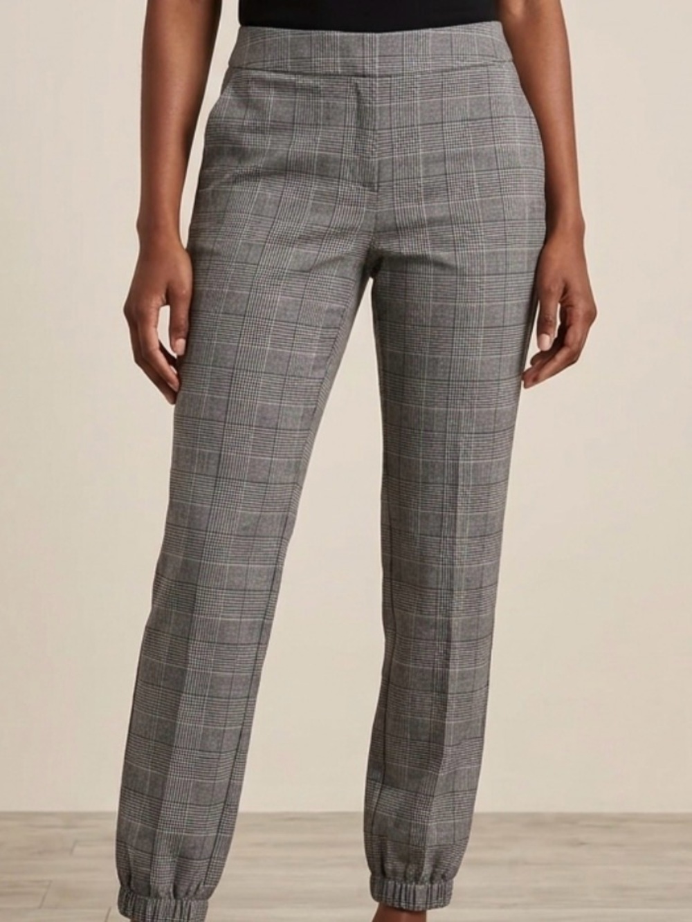 Gibson Latimer Gray Plaid Jogger Dress Pants